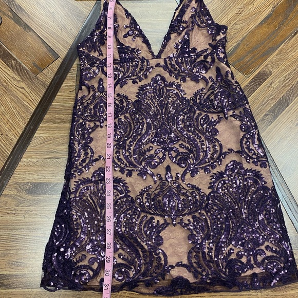 Free People Night Shimmers Mini Dress-Purple-Size 2 - Picture 8 of 11